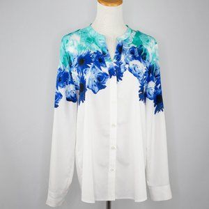 Calvin Klein crepe floral blouse (L)